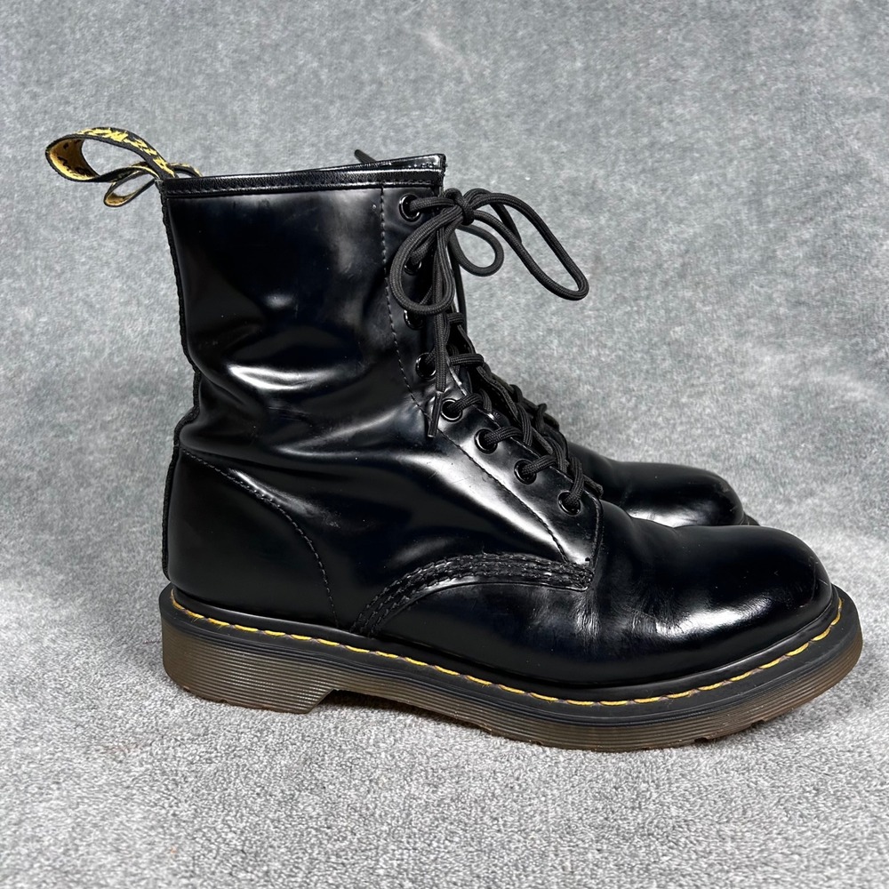 Dr. Martens 1460 Black Smooth Leather 8-Eye Lace Up Boots Womens US 9 EU 41